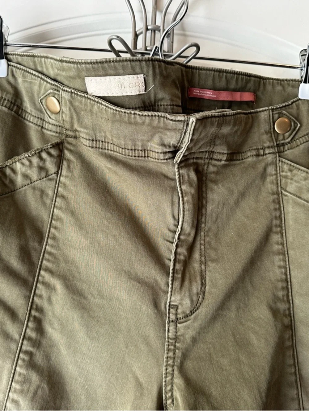 Anthropologie Pilcro Demilune Boot Olive Utility Pants - Picture 4 of 15